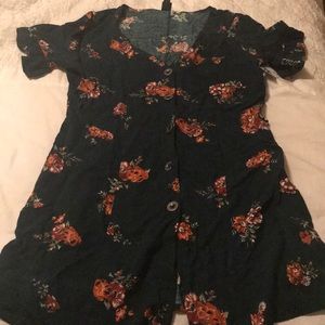 Hunter Green Floral Dress